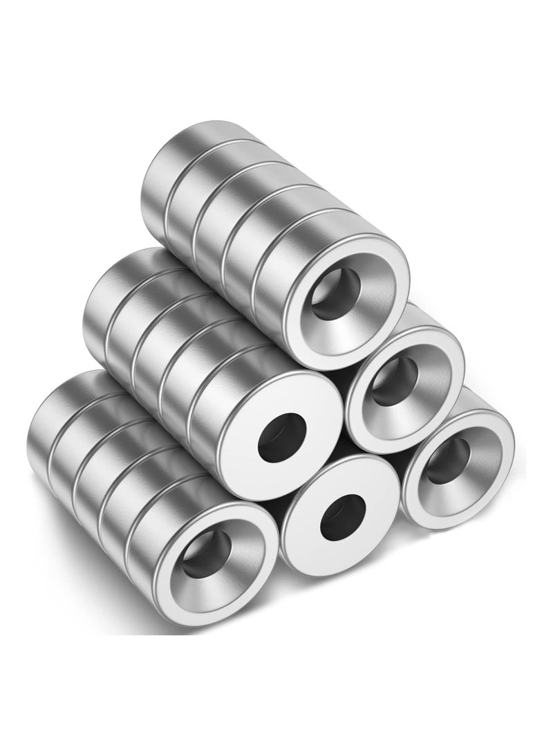 20-Piece Round Disc Magnets with Hole – 10 x 3 mm – Versatile Countersunk Magnets for Home, Office & DIY Projects