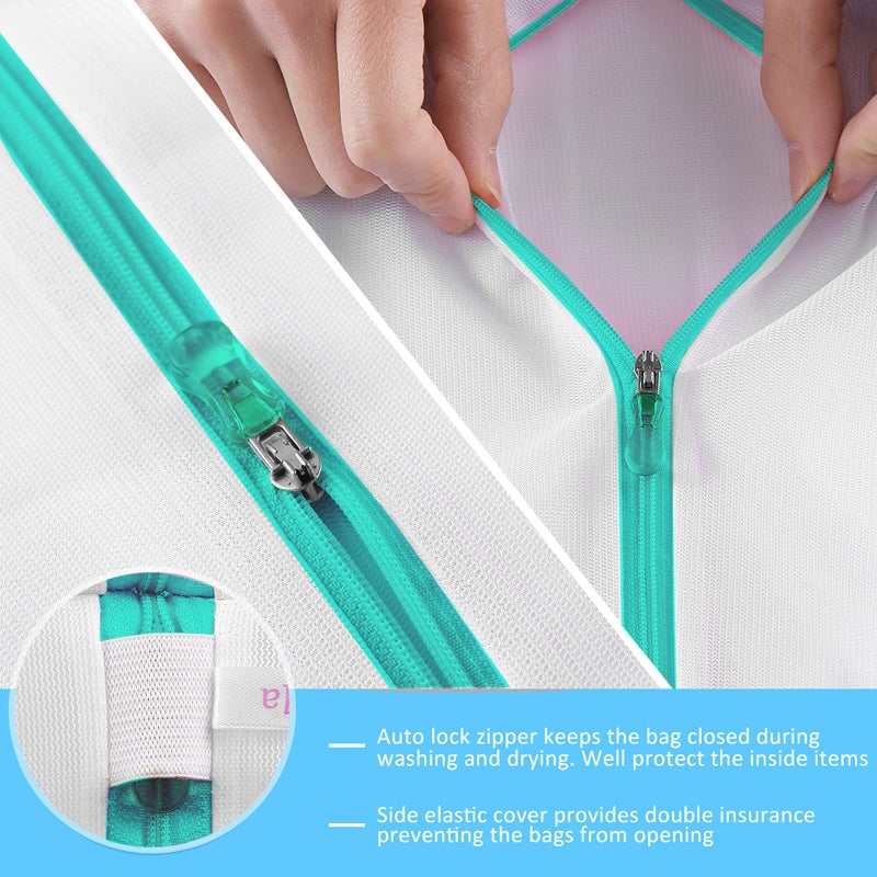 GOGOODA Mesh Laundry Bags for Delicates Durable Protective Wash Bags Travel Storage Bags for Intimates Lingerie, 4PCS (6.5 * 8in) - Image 4