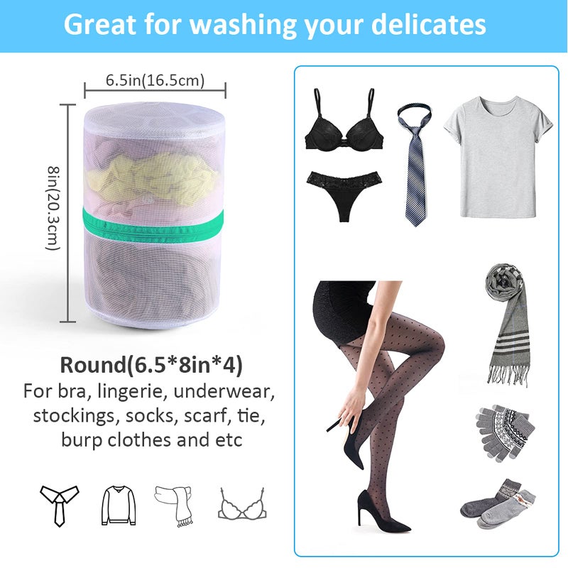 GOGOODA Mesh Laundry Bags for Delicates Durable Protective Wash Bags Travel Storage Bags for Intimates Lingerie, 4PCS (6.5 * 8in) - Image 2