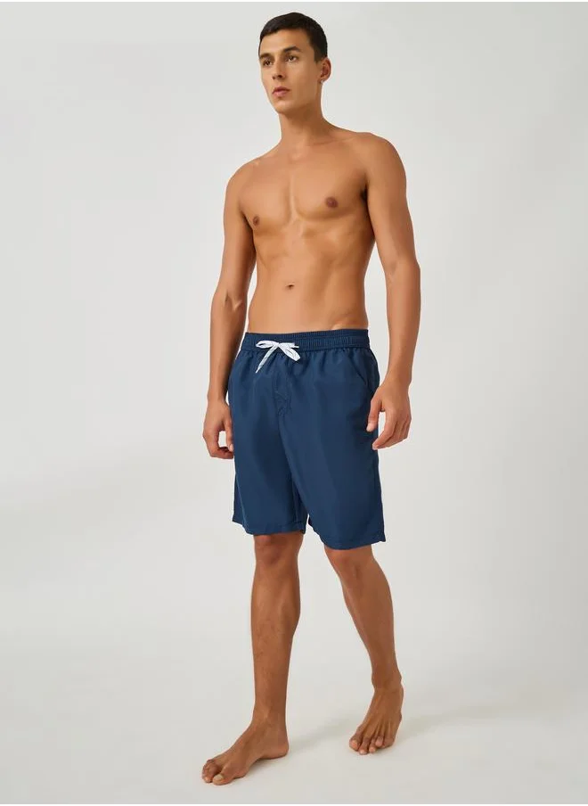 ستايلي Styli Solid Knee Length Shorts with Drawstring
