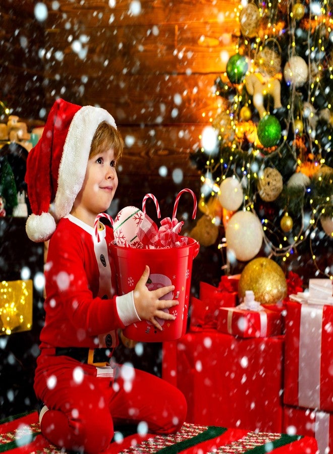 Sliner مجموعة سلاينر من 24 دلو بلاستيكي لعيد الميلاد، بمقابض، مقاس 5.71 × 4.53 × 4.53 بوصة، دلاء بلاستيكية على شكل بابا نويل، مثالية لهدايا عيد الميلاد، وسلال الحلوى والألعاب، ومستلزمات حفلات عيد الميلاد. - Image 3