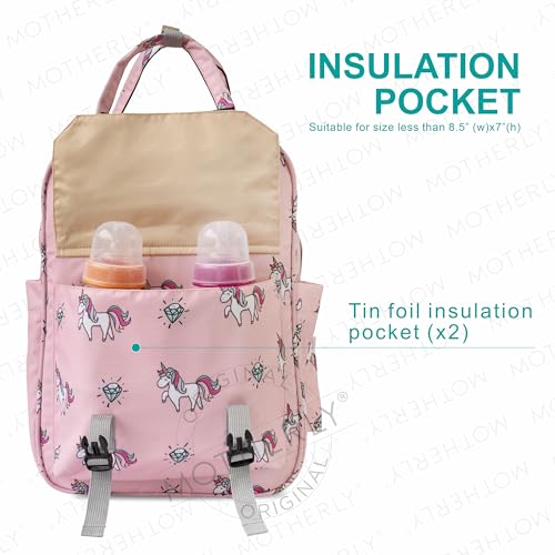 Motherly Printed Diaper Bag for Mothers for Travel, Maternity Bag for Newborn Baby, Mothers Travelling Bag, Multiple Pocket Water Resistant Baby Bag, Hospital Bag for mom(Unicorn Diamond Pink) - Image 4