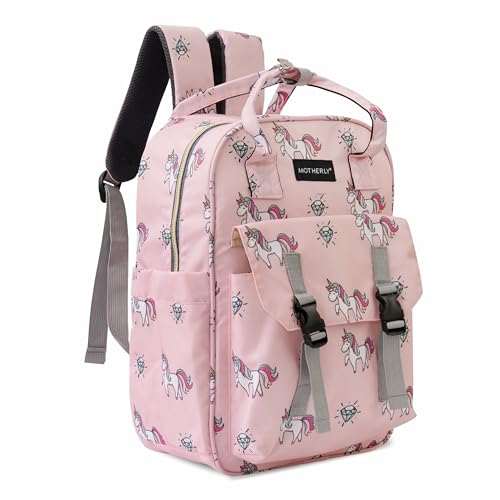 Motherly Printed Diaper Bag for Mothers for Travel, Maternity Bag for Newborn Baby, Mothers Travelling Bag, Multiple Pocket Water Resistant Baby Bag, Hospital Bag for mom(Unicorn Diamond Pink) - Image 1