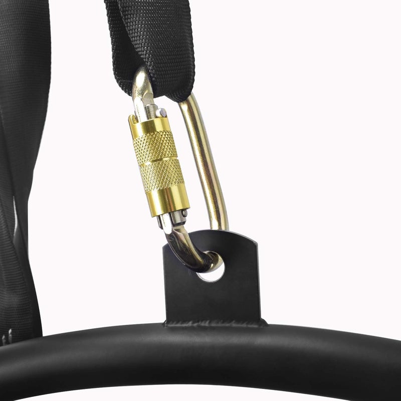 runner deer Black Spanset Round Slings 2-Pack 5300lb for Aerial Hoop Rigging polyeste sling for Yoga Hammock Aerial Silks Wrap Over Tree Limbs or Beams - Image 3