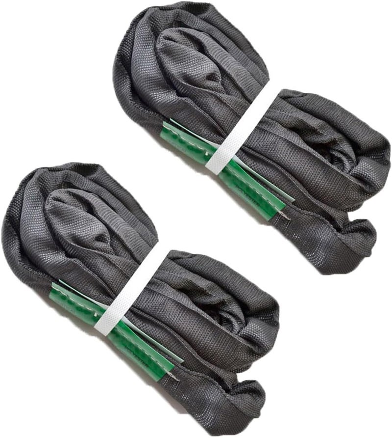 runner deer Black Spanset Round Slings 2-Pack 5300lb for Aerial Hoop Rigging polyeste sling for Yoga Hammock Aerial Silks Wrap Over Tree Limbs or Beams - Image 1