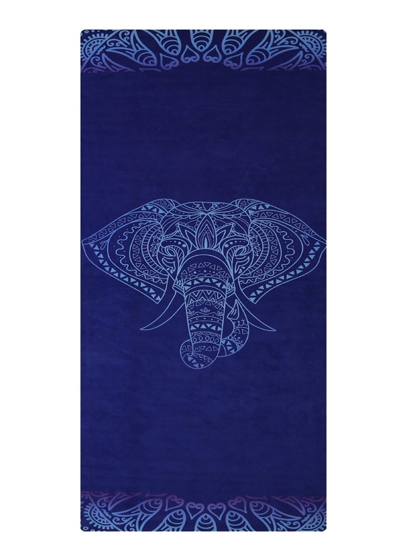 Elite Printed Yoga Ultra Thin Mat - Blue Elephant - Image 3