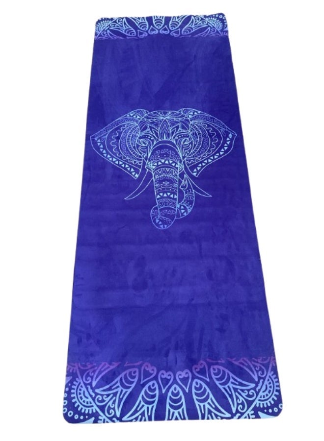 Elite Printed Yoga Ultra Thin Mat - Blue Elephant - Image 1