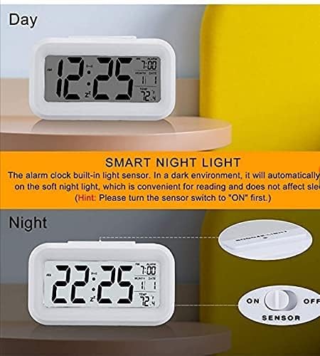 Claiez Alarm clock digital clock table clock for Students watch timer for study Home Office Bedroom kitchen loud desk alarm clocks for heavy sleepers with Automatic Sensor Time Date Temperature  - Image 4