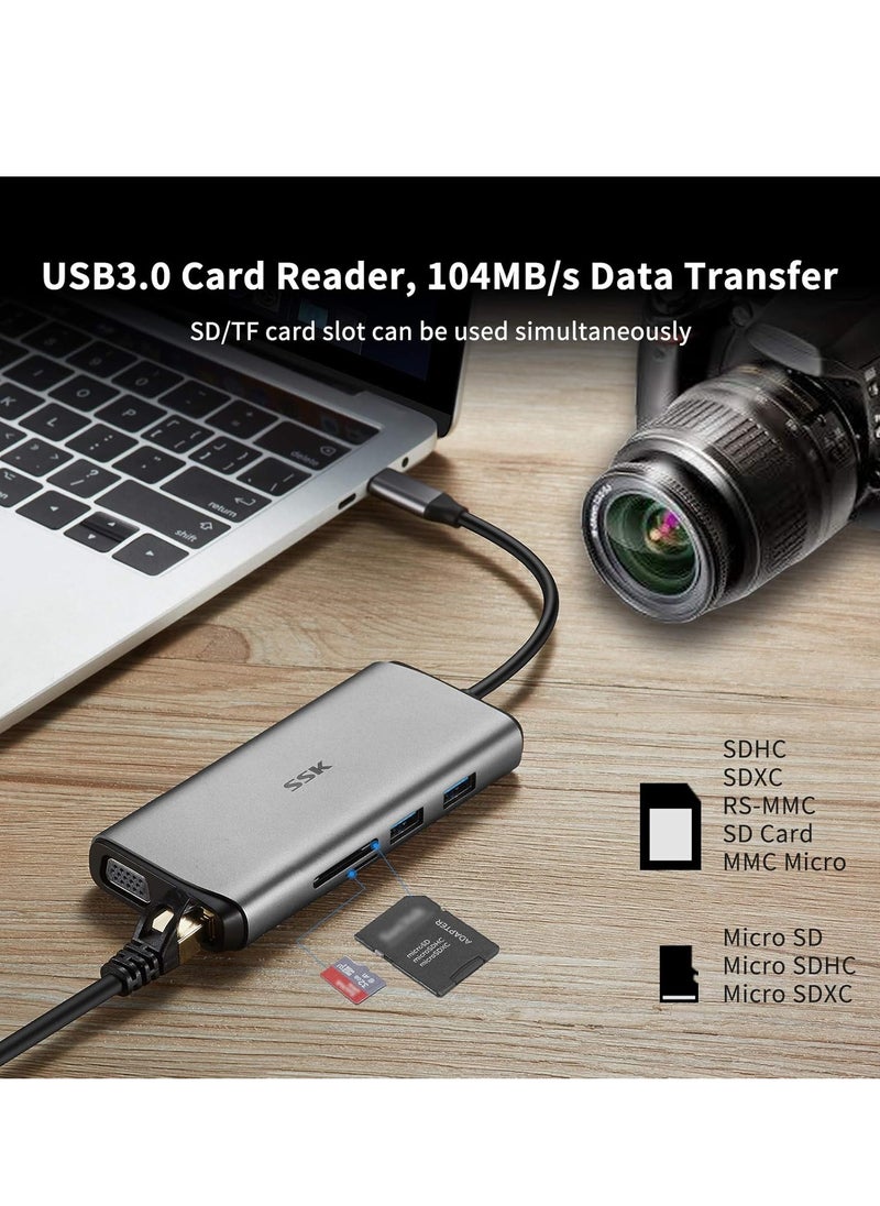 ماركة غير محددة - قاعدة شحن USB C ثلاثية العرض 11 في 1 - Image 1