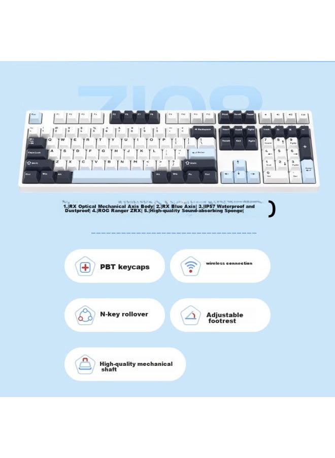 Ikbc Z108 Dark Blueberry, 108-key, Wireless Mechanical Keyboard, E-sports Gaming And Office Keyboard, Red Switch - Image 4