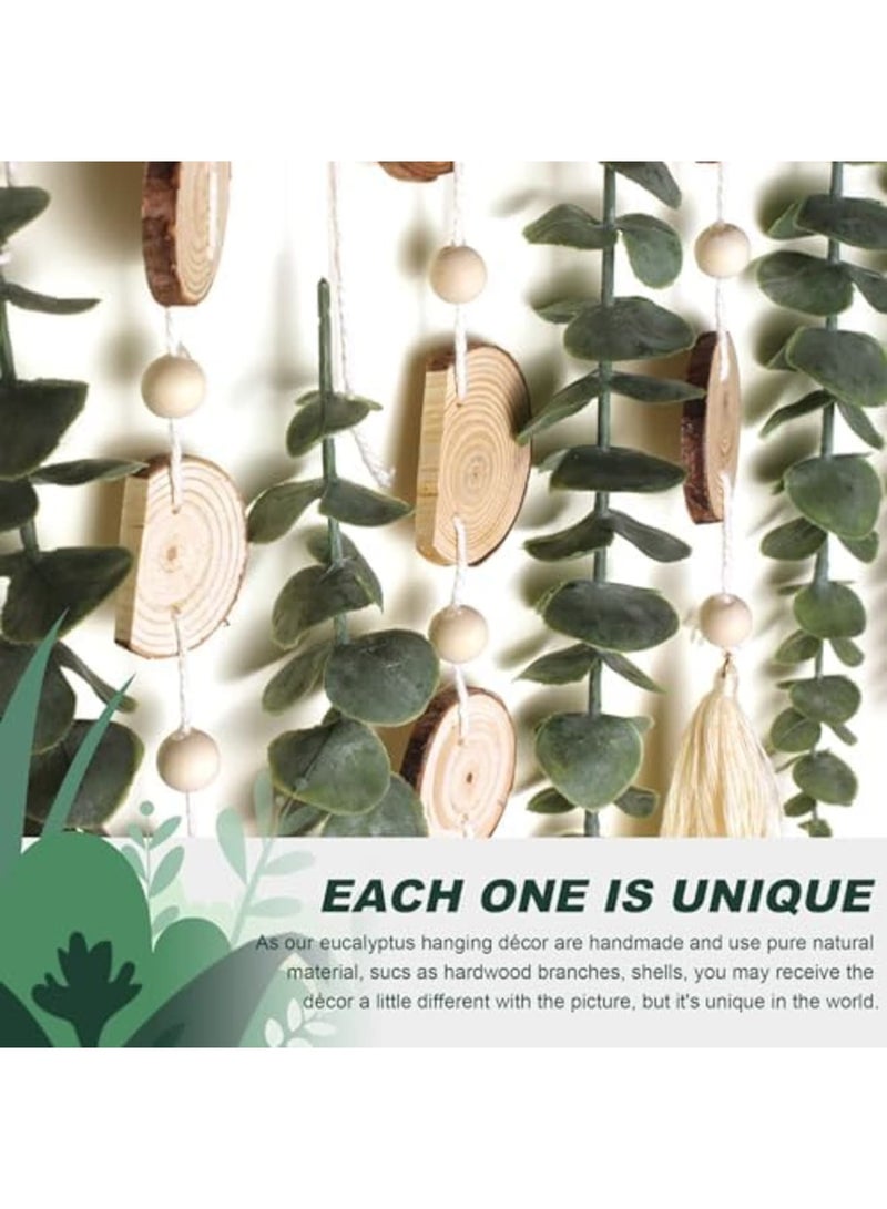 SYOSI Artificial Eucalyptus Wall Decor with Fake Greenery Leaves on 16.5 Inch Wooden Stick, Boho Rustic Farmhouse Wall Hanging Plants, Ideal for Bedroom, Kitchen, Dining Room, Bathroom Decoration - Image 5