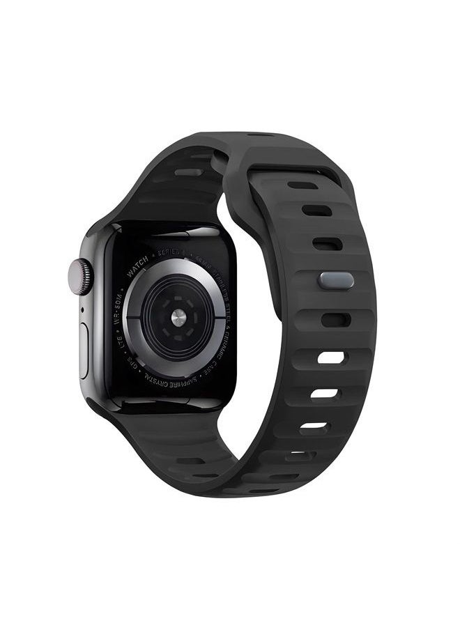 Generic - Sport Bands Compatible with Apple Watch Ultra Band 49mm 45mm 44mm 42mm 41mm 40mm 38mm,Men Women Soft Silicone Waterproof Strap for iWatch Series 8 7 6 5 4 3 2 SE Ultra (42/44/45/49mm, Black) - Image 1