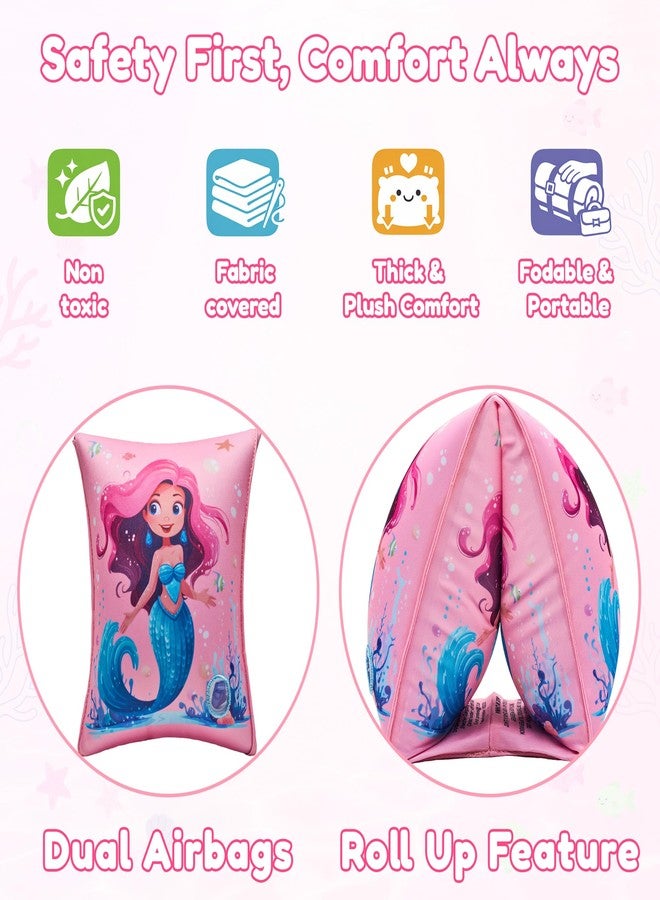 Parentswell Arm Floaties for Kids, 2 Pack Inflatable Pool Floaties, Soft Fabric-Covered Arm Bands for Toddlers 3-5-6-12 Years, Swimming Floater Sleeves for Children, Pink - Image 4