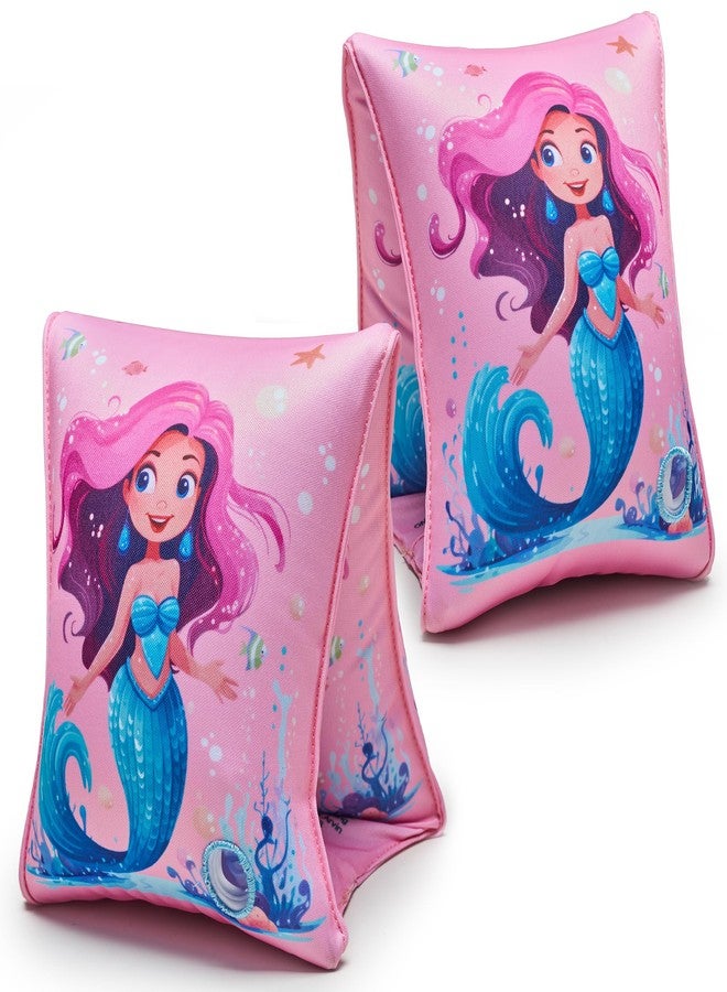 Parentswell Arm Floaties for Kids, 2 Pack Inflatable Pool Floaties, Soft Fabric-Covered Arm Bands for Toddlers 3-5-6-12 Years, Swimming Floater Sleeves for Children, Pink - Image 1