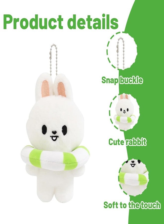 Zbdroxygen Cartoon Rabbit Keychain, Korean Keychain for Cartoon, Cute Swimming Rabbit for Kpop Fans, Soft Doll Keychains for Bags and Room Decor - Image 3