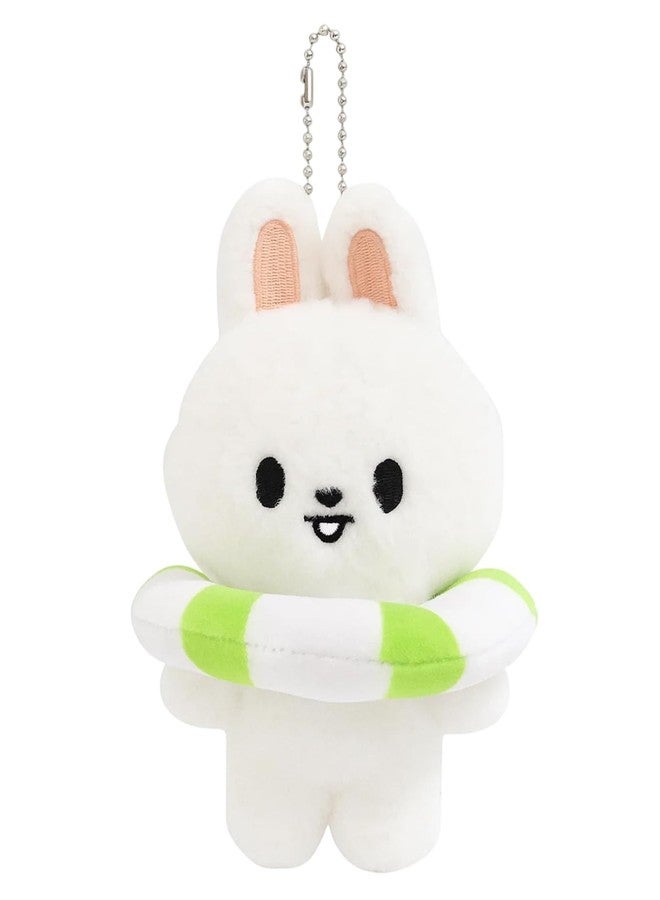 Zbdroxygen Cartoon Rabbit Keychain, Korean Keychain for Cartoon, Cute Swimming Rabbit for Kpop Fans, Soft Doll Keychains for Bags and Room Decor - Image 1