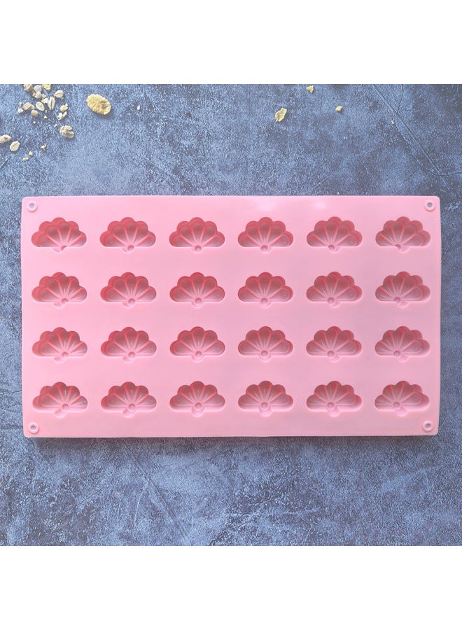 Silicone 24-leaf Clover 137 Chocolate Silicone Mold Dessert Mold Cake Decoration Kitchen Baking Utensils-Color:Rice Powder - Image 1