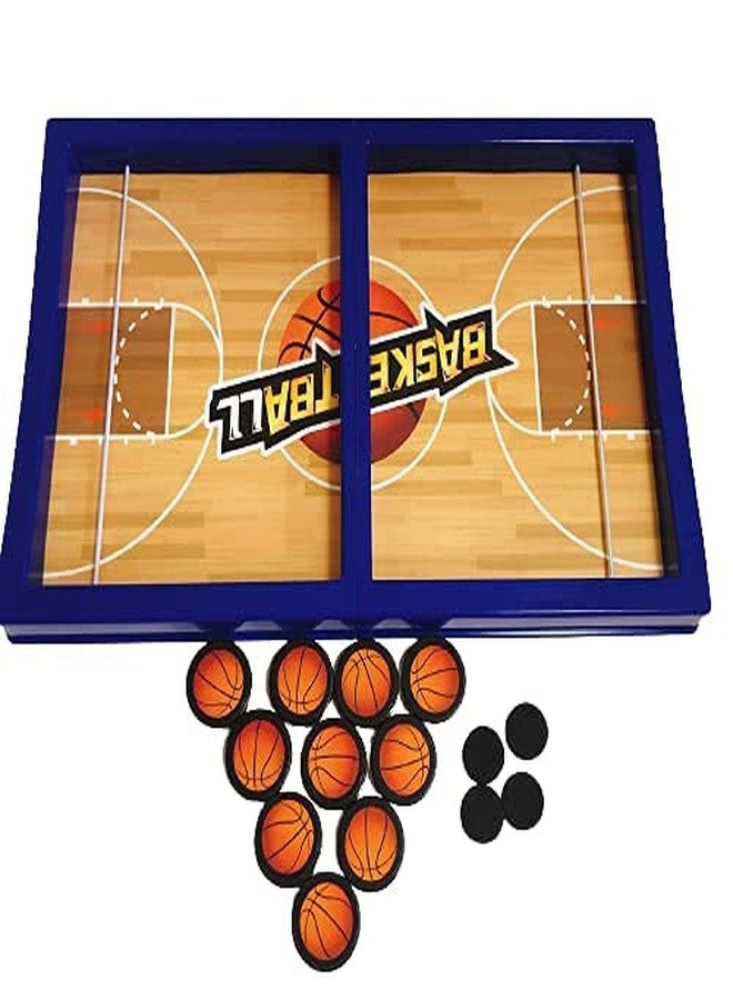 Euphoria Toys Fast Sling Puck Game Paced Table Desktop Battle Basketball Game for Adults and Kids Parent-Child Winner Board Games Interactive Toy (Basketball), Multicolor