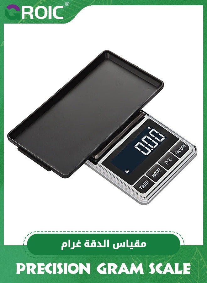 GROIC مقياس غرام رقمي دقيق، 0.001 أونصة/0.01 جرام 500 جرام، ميزان جيب صغير، موازين مجوهرات إلكترونية محمولة للوزن، الفارغة، إيقاف تلقائي، الفولاذ المقاوم للصدأ، شاشة عرض بإضاءة خلفية بيضاء - Image 4
