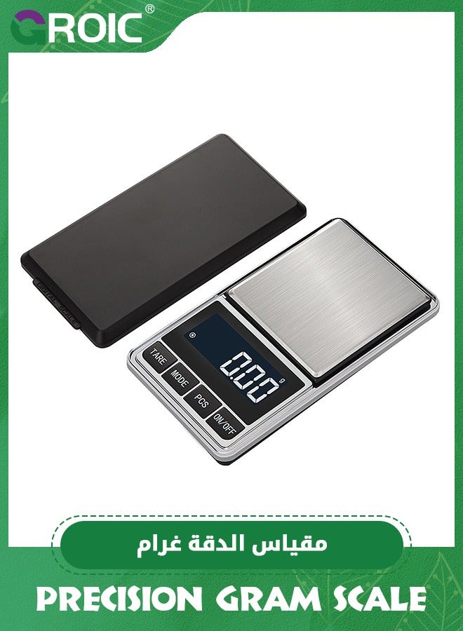 GROIC مقياس غرام رقمي دقيق، 0.001 أونصة/0.01 جرام 500 جرام، ميزان جيب صغير، موازين مجوهرات إلكترونية محمولة للوزن، الفارغة، إيقاف تلقائي، الفولاذ المقاوم للصدأ، شاشة عرض بإضاءة خلفية بيضاء - Image 5