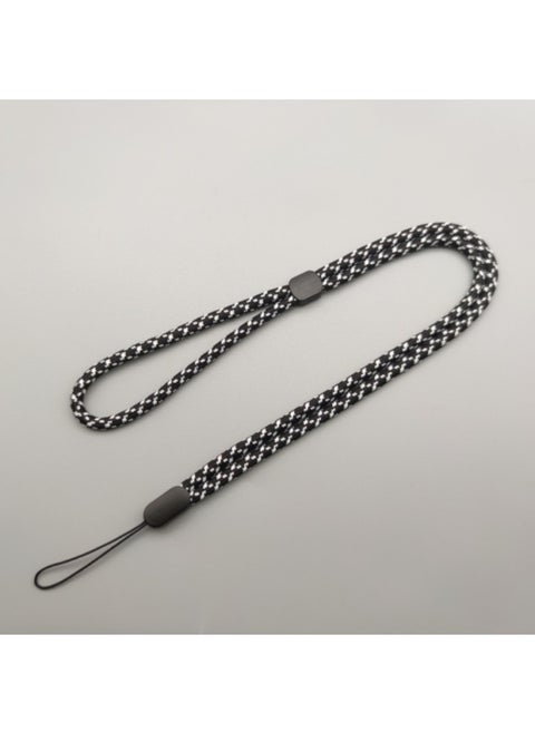 Adjusting Mobile Phone Lanyard U Disk Short Lanyard Intercom Camera Bluetooth Speaker Key Anti-lost Thick Wrist Rope-Specifications Support Image Upload:Thick Halter Neck Lanyard-long Style-black And White