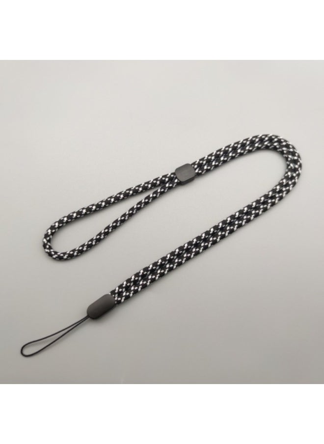 Adjusting Mobile Phone Lanyard U Disk Short Lanyard Intercom Camera Bluetooth Speaker Key Anti-lost Thick Wrist Rope-Specifications Support Image Upload:Thick Halter Neck Lanyard-long Style-black And White