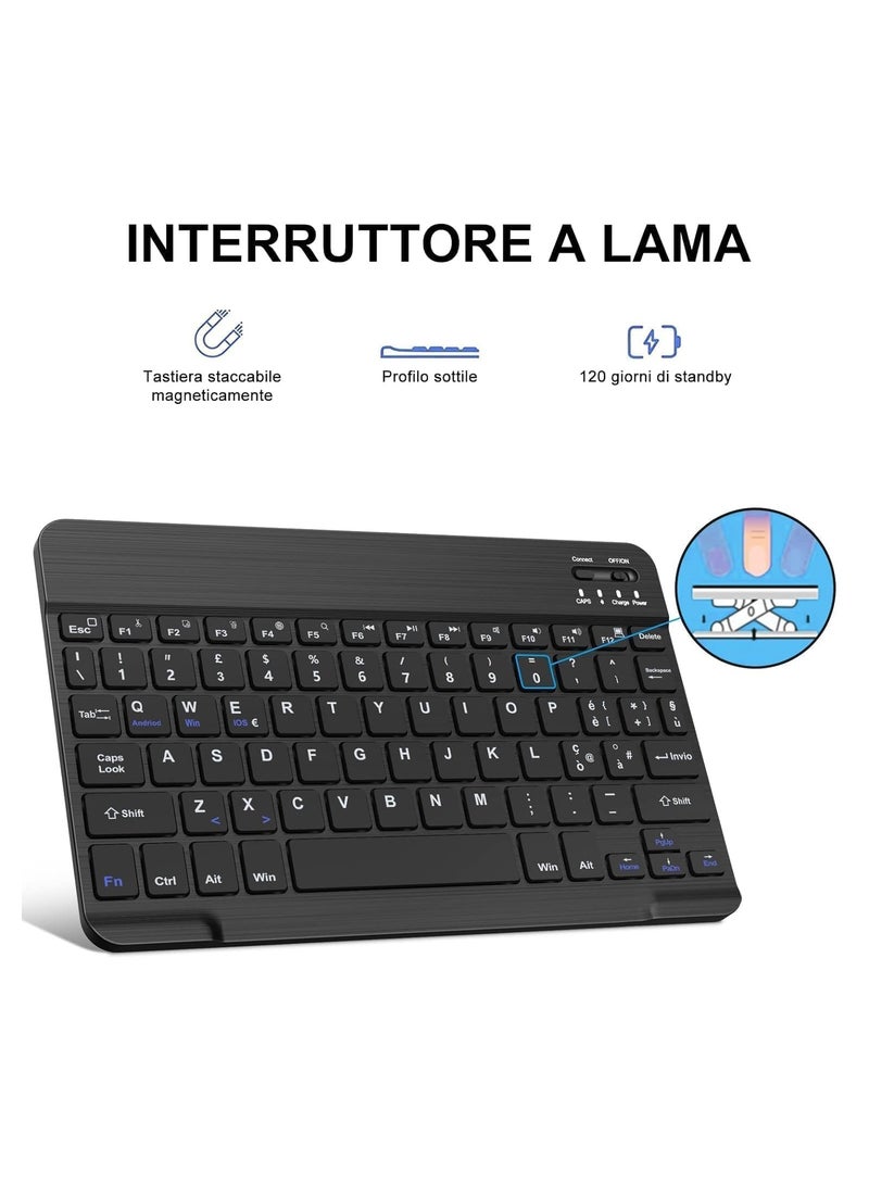 TIGER Slim Protective Keyboard Case for iPad Air 11 Inch M2 – Wireless Keyboard for iPad Air 5/4 & iPad Pro 11" (1-4 Gen), Dual Language Layout, Stylish Black Case for Enhanced Typing and Protection - Image 4