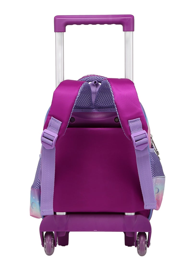 ستارجولد حقيبة ظهر للأطفال 3 قطع للفتيات الصغيرات، 1 غداء، 1 صندوق أقلام و 1 حقيبة مع حزام قابل للتعديل للمدرسة 2 عجلات 12 بوصة - Image 4