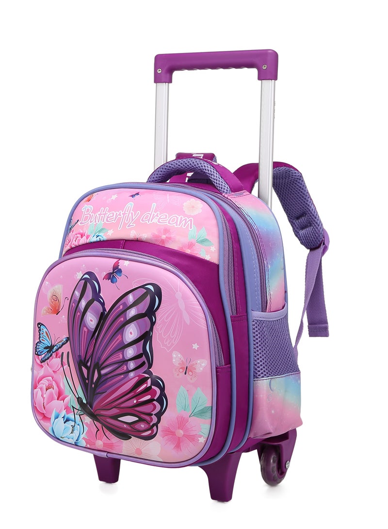 ستارجولد حقيبة ظهر للأطفال 3 قطع للفتيات الصغيرات، 1 غداء، 1 صندوق أقلام و 1 حقيبة مع حزام قابل للتعديل للمدرسة 2 عجلات 12 بوصة - Image 2