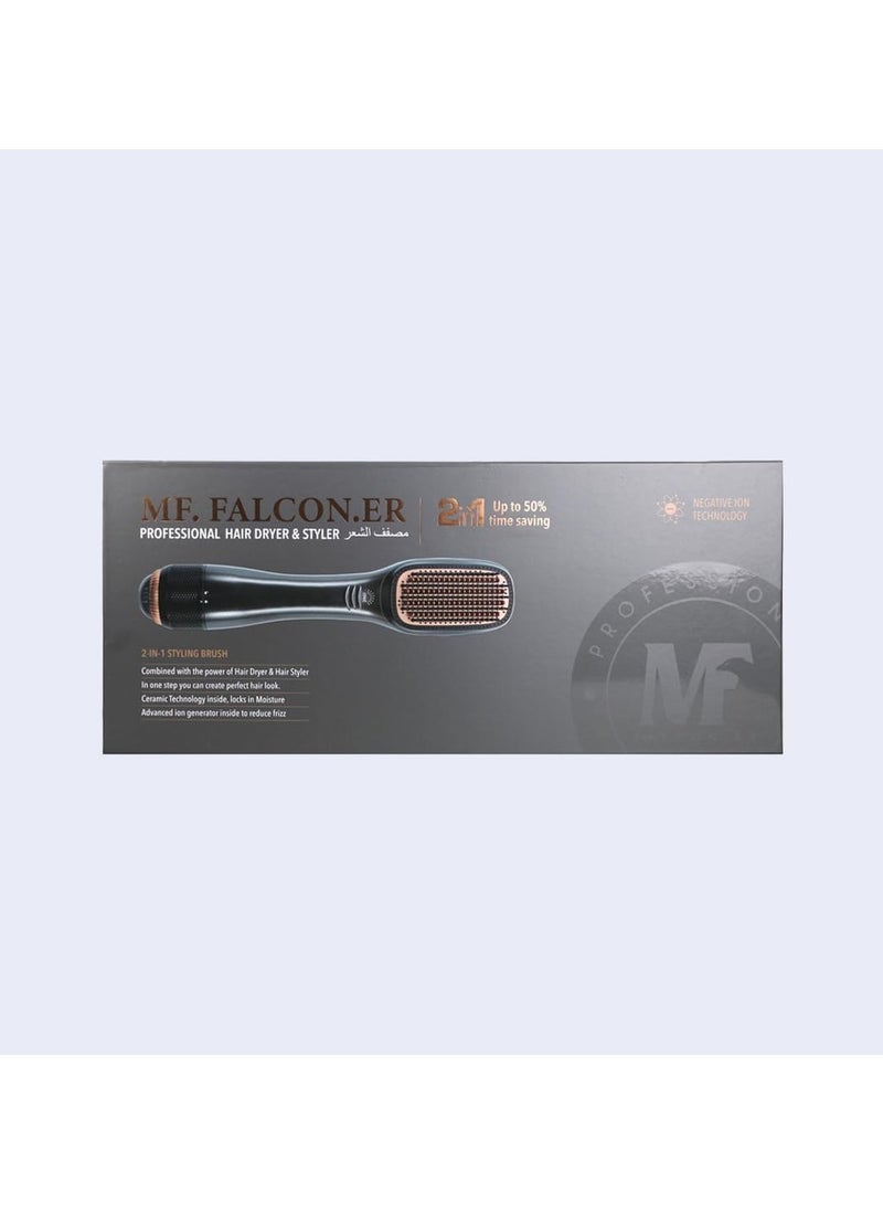 FALCONE FALCON Professional 2-in-1 dual-function hair styling and drying brush, for a quick styling experience and professional results at home or salon - Image 1