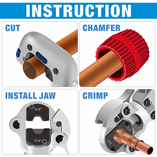IWISS iCrimp IWS-1632AF Copper Press Tool for 1/2'', 3/4'', 1'' Viega ProPress Copper Fittings - Image 5