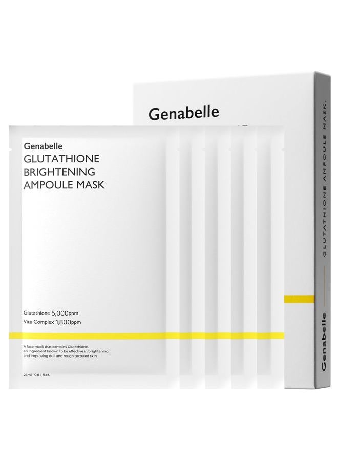 Genabelle Glutathione Brightening Ampoule Mask - Lightweight, Intensive Brightening Mask Sheet 5pcs - Image 1