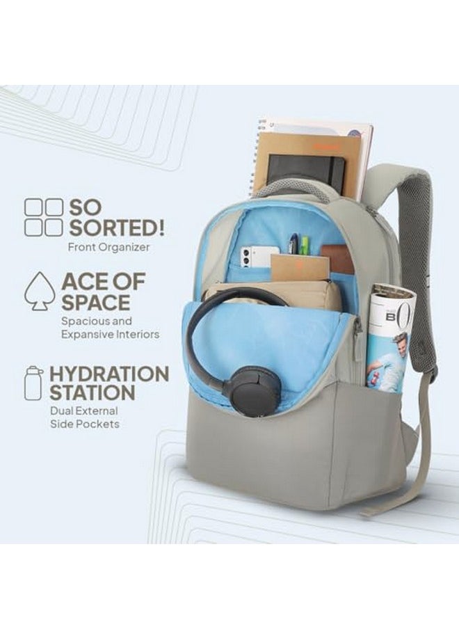 AMERICAN TOURISTER American Tourister New Bounce Style 01, 27L Volume College Backpack with Front Organizer and Spacious Interiors for Men & Women - Beige  - Image 3