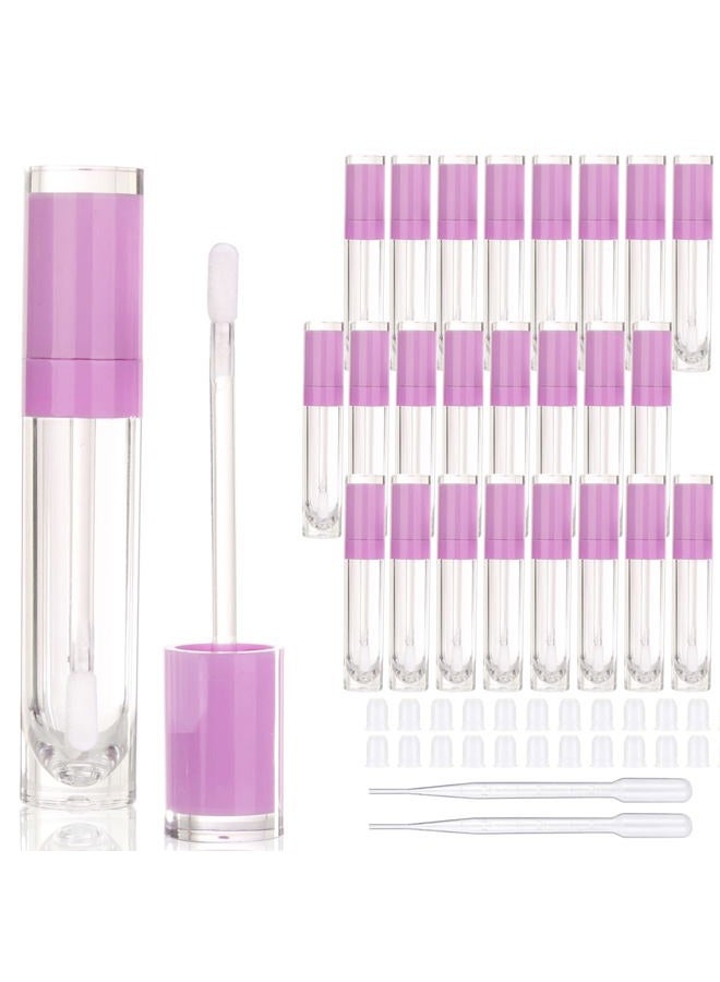 COSIDEA 26 pcs Empty 8ml Lip Gloss Tubes with clear Wand，Round Purple Lipgloss Containers，DIY cosmetic packing Container Bulk Wholesale - Image 1