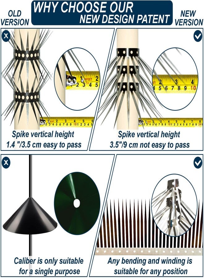 WHCDSTGJ Bird Spikes, Squirrel Spikes and Squirrel Baffles Keep Raccoons, Cats and Snakes Away from Gardens, Fences and Climbing Bird Feeder Poles.(120 inches) - Image 3