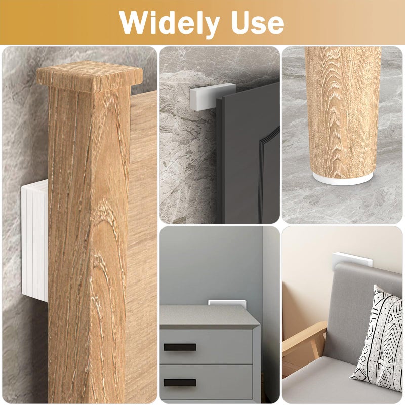 IRONDIY 18 Pcs Furniture Pads,8 Pcs (15Mm Thick)+10 Pcs (5Mm Thick) Wall Protector, Anti-Vibration Soundproof Pads For Bed Frame/Headboard Felt Furniture Protectors,Eva Foam Headboard Stoppers For Wall - Image 5