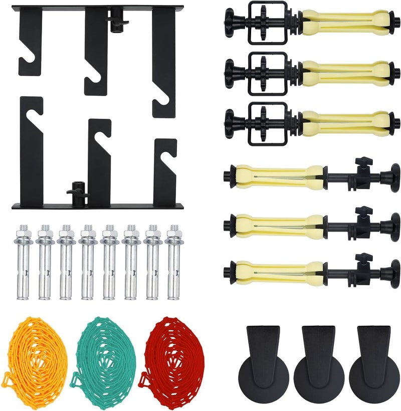 goshoot 3 Roller Photography Backdrop Background Support Wall Mount Manual Pull Down System for Photo Studio with 6 Expand Bars + 3 Chains + 2 Tri-fold Hooks for Holding 3 Backdrops - Image 1