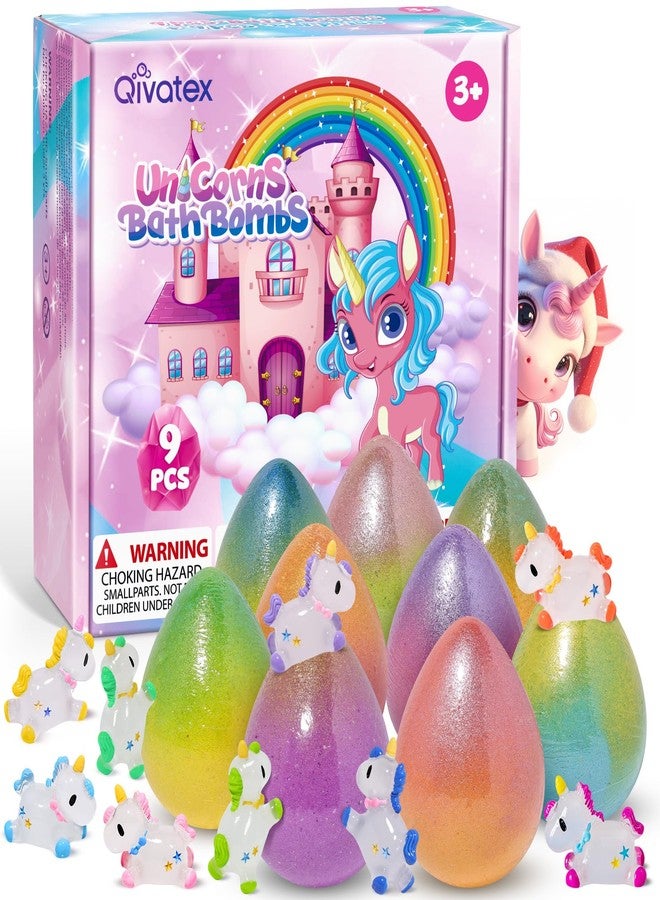 Qivatex Unicorn Bath Bombs for Girls with Toys Inside, Natural Organic - Image 1