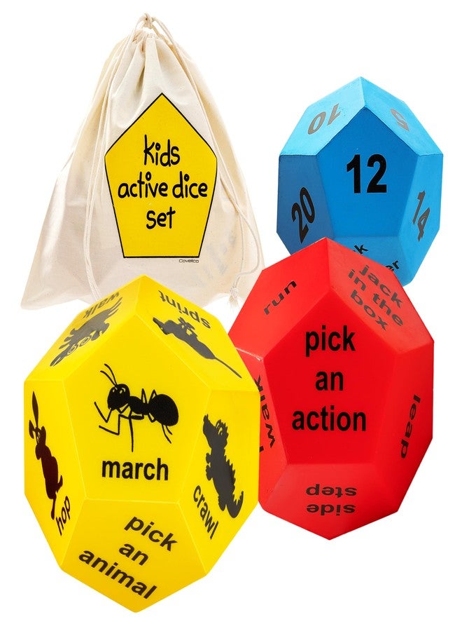 Covelico Exercise Dice for Kids - PE Equipment for Elementary School, Indoor Recess Games & Outdoor Kid Exercise Equipment - Fitness Dice Games, Gross Motor Toys for Playground Equipment for Schools - Image 1