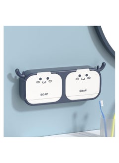 SYOSI Bar Soap Holder, Cartoon Soap Holder with Antler Hooks, 2-in-1 Wall Mounted Soap Dish, Shower Wall Mounted  No Drilling Flip-Top Soap Bar Holder with Self Draining to Keep Soap Bars Dry  - Image 3