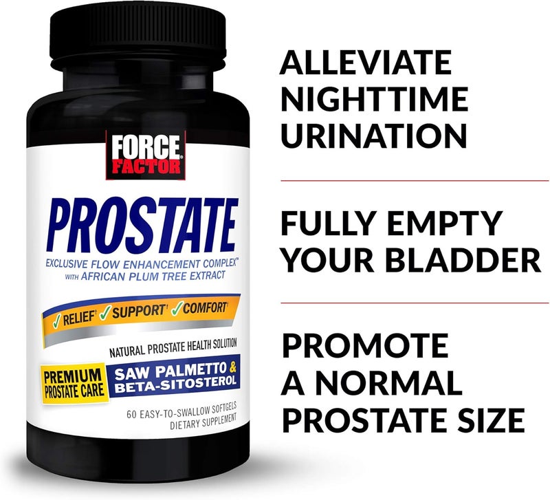 FORCE FACTOR Prostate 3Pack Saw Palmetto and Beta Sitosterol Supplement for Men Prostate Health Support Size Support Urinary Relief Bladder Control Reduce Nighttime Urination 180 Softgels - Image 2