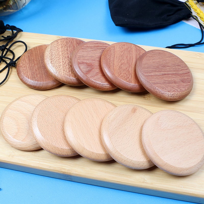 Beech Wood Portable Cosmetic Mirror Student Dormitory Sapri Dressing Mirror Hd Small Mirror Round Mirror - Image 3