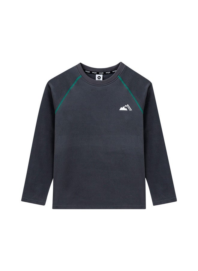 مكد [cloud Soft Shirt] تي شيرت طويل الأكمام بقطيفة مزدوجة الوجه بلون صلب للأولاد والبنات، ستايل الخريف/الشتاء، طبقة أساسية بميزة مقاومة الكهرباء الساكنة - Image 5