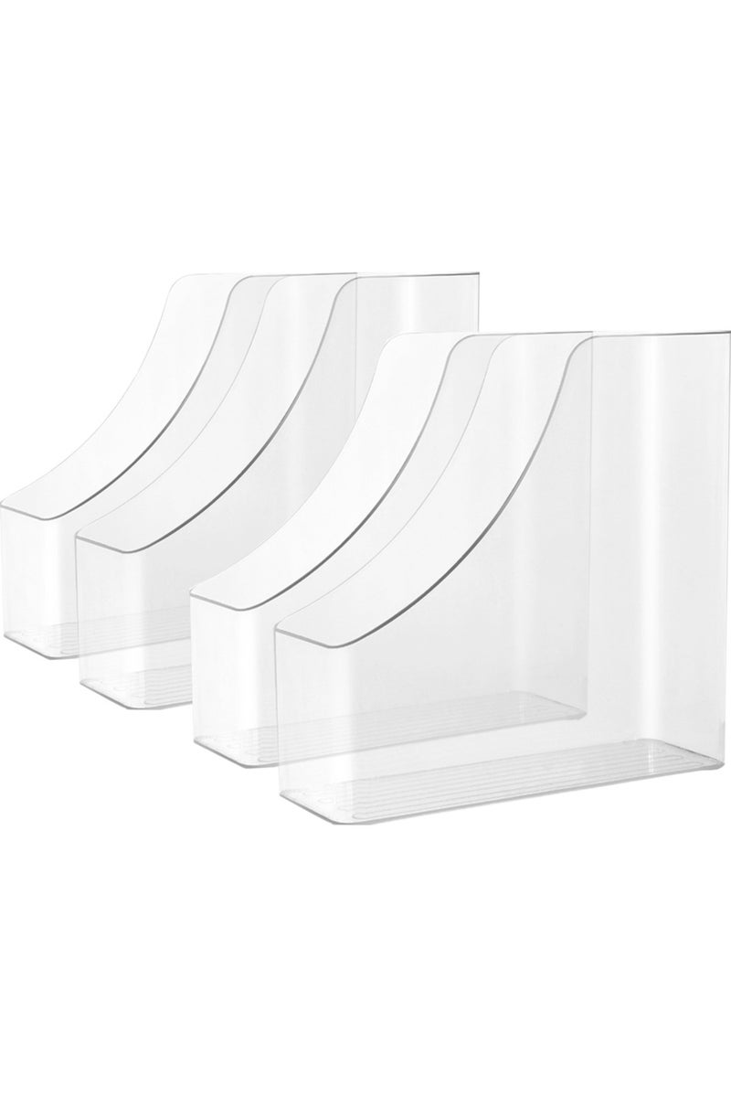 4PCS A4 Acrylic Vertical Stationery Shelf Transparent PET Desktop File Storage Box Book Artifact Des