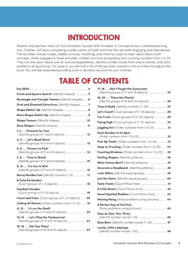 null - Scholastic Success with Numbers & Concepts Workbook - Image 1