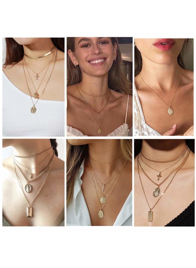 U7 Women's Platinum Plated Virgin Mary Pendant Necklace Gold - Image 5