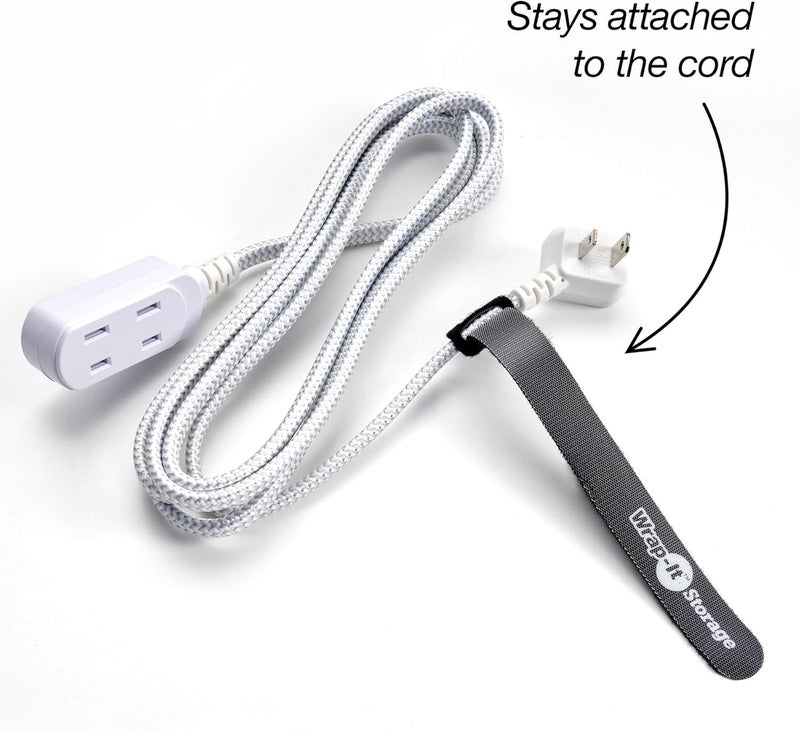 Wrap-It Storage Self-Gripping Cable Ties by , Black, 40 Pack (5 Inch and 8 Inch Straps) – Reusable Hook and Loop Cord Organizer Cable Ties for Cord Management and Desk or Office Organization - Image 4