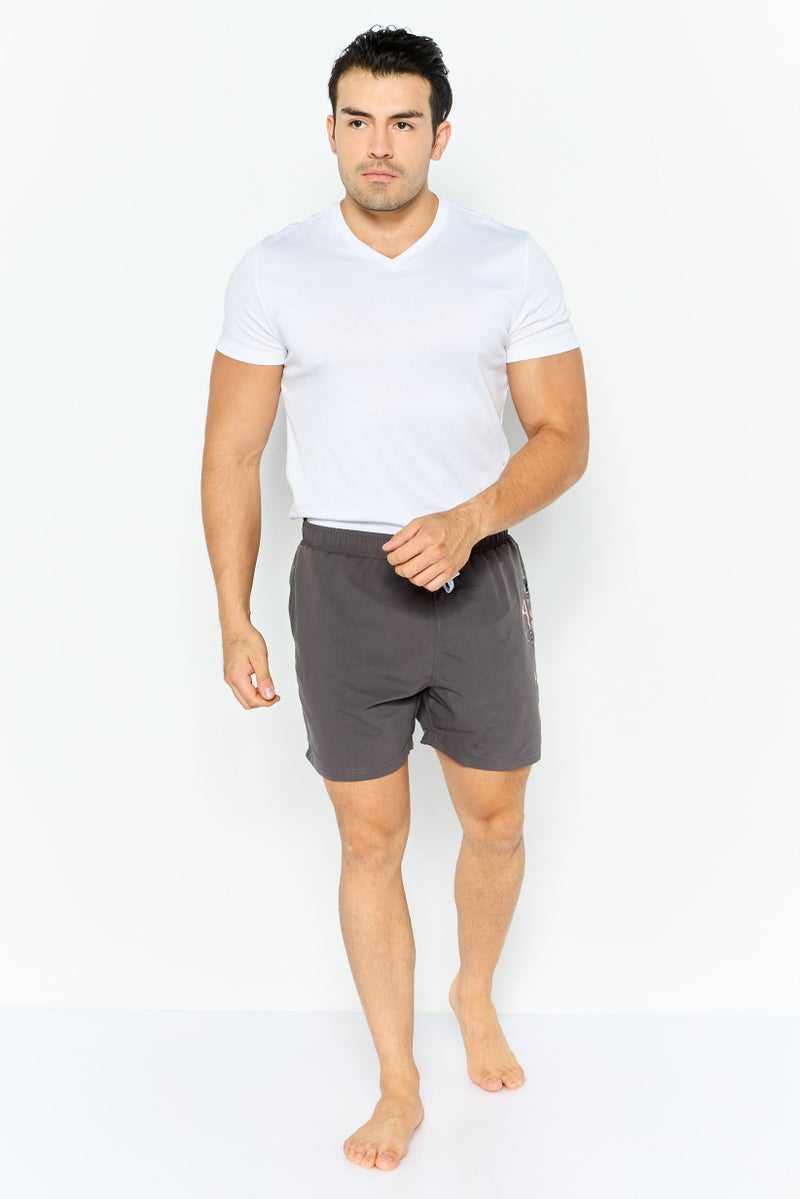 Ellesse Men Brand Logo Board Shorts, Dark Grey - Image 2
