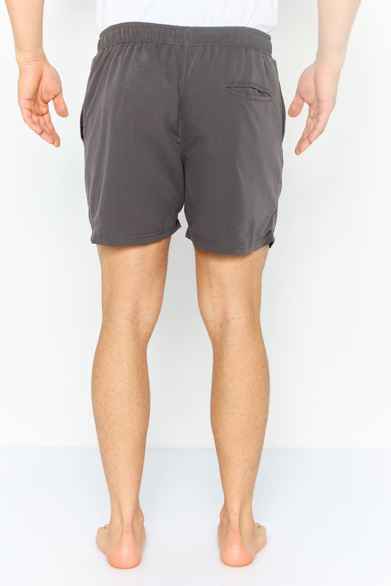 Ellesse Men Brand Logo Board Shorts, Dark Grey - Image 4