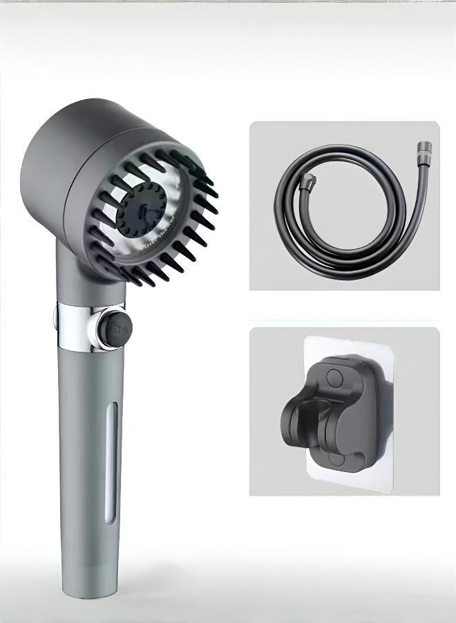 Multifunctional Adjustable High-Pressure Shower Head with Integrated Massage Brush - Image 1
